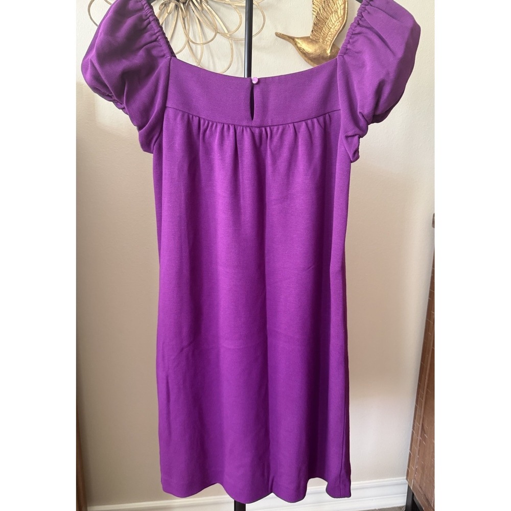 INC International Concepts Purple Puff Sleeve Babydoll Mini Dress Size 4 - Picture 3 of 7